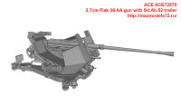 ACE72570   3,7cm Flak 36 AA gun with Sd.Ah.52 trailer (attach4 41446)