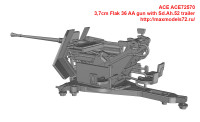 ACE72570   3,7cm Flak 36 AA gun with Sd.Ah.52 trailer (attach3 41446)