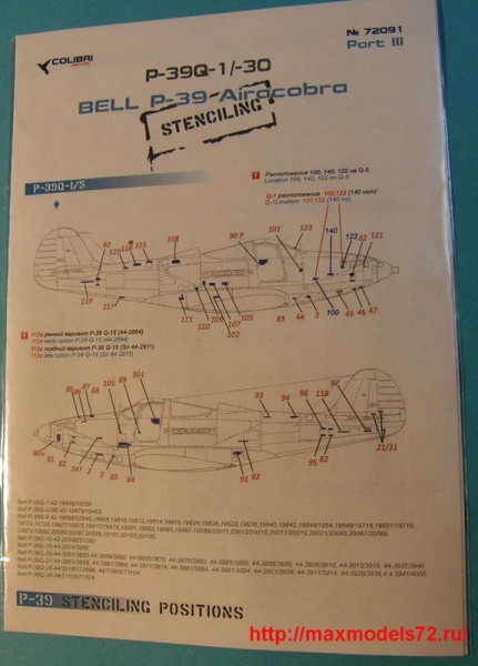 CD48023   Bell Р-39 Stenciling  Part III (P-39 Q) (thumb42831)