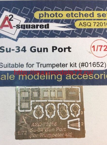 A-squared72016   Su-34 gun port (photoetched detailing set) for Trumpeter kit (thumb45784)