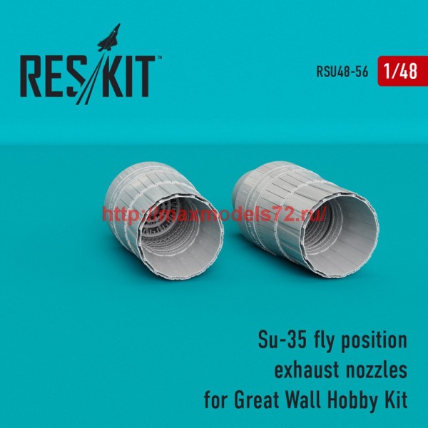 RSU48-0056   Su-35 fly position exhaust nozzles for Great Wall Hobby Kit (thumb44521)