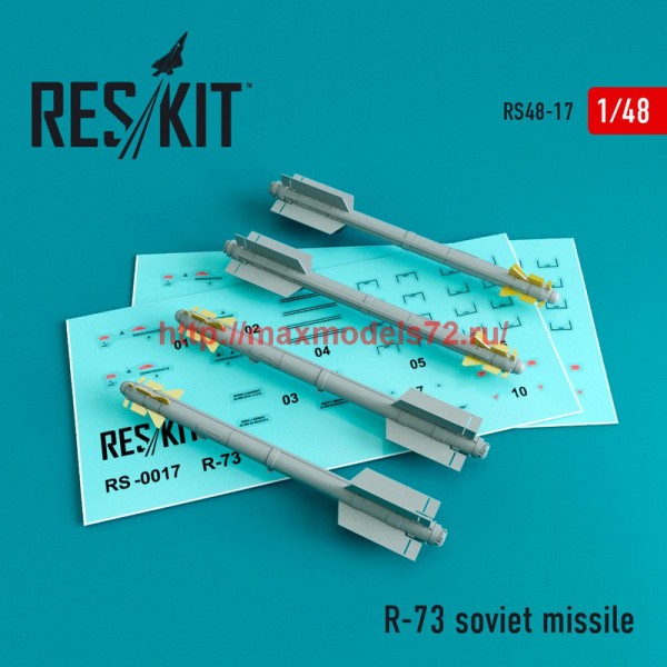 RS48-0017   R-73 soviet missile (4 pcs) (Su-27/30/33/34/35/37 MiG-29) (thumb44630)