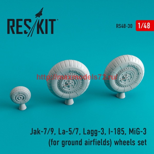 RS48-0030   Jak-7/9, La-5/7, Lagg-3, I-185, MiG-3  for ground airfields wheels set (thumb44656)