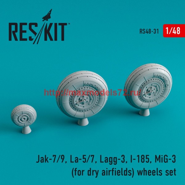 RS48-0031   Jak-7/9, La-5/7, Lagg-3, I-185, MiG-3  (for dry airfields) wheels set (thumb44658)