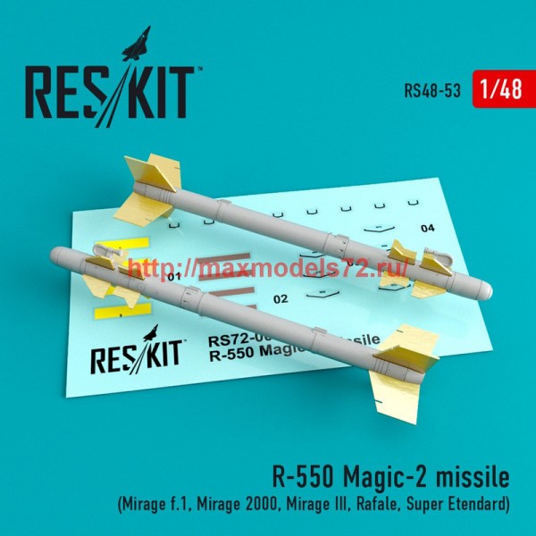 RS48-0053   R-550 Magic-2 missile (4 pcs) (Mirage f.1, Mirage 2000, Mirage III, Rafale, Super Etendard) (thumb44700)