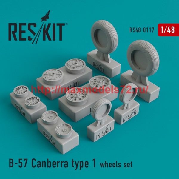 RS48-0117   B-57 Canberra type 1 wheels set (thumb44831)