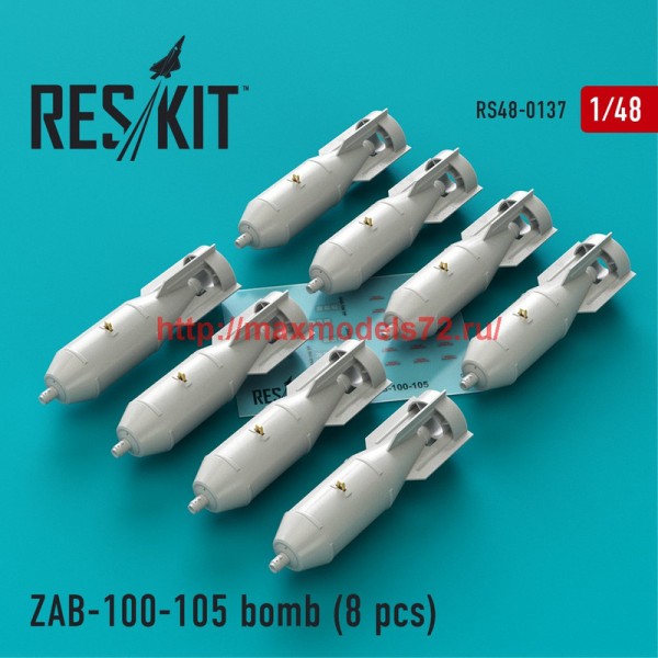 RS48-0137   ZAB-100-105 bomb (8 pcs) (Su-7, Su-17, Su-22, Su-24, Su-25, Su-34, MiG-21, MiG-27) (thumb44871)
