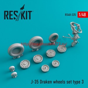 RS48-0225   J-35 Draken Type 3 wheels set (thumb45027)