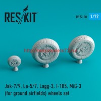 RS72-0030   Jak-7/9, La-5/7, Lagg-3, I-185, MiG-3  (for ground airfields) wheels set (thumb43997)