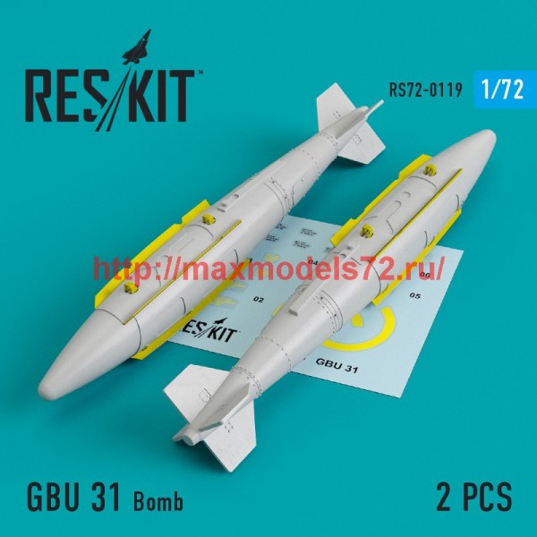 RS72-0119   GBU 31 Bomb (2 pcs)  (A-10, B-1, B-2, B-52, F-16, F-15, F-35) (thumb44178)