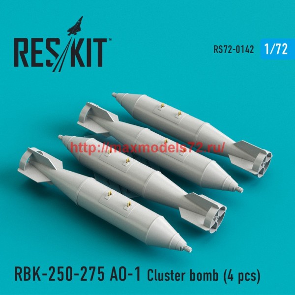 RS72-0142   RBK-250-275 AO-1 Cluster bomb (4 pcs) (Su-7, Su-17, Su-22, Su-24, Su-25, Su-34, MiG-21, MiG-27) (thumb44222)