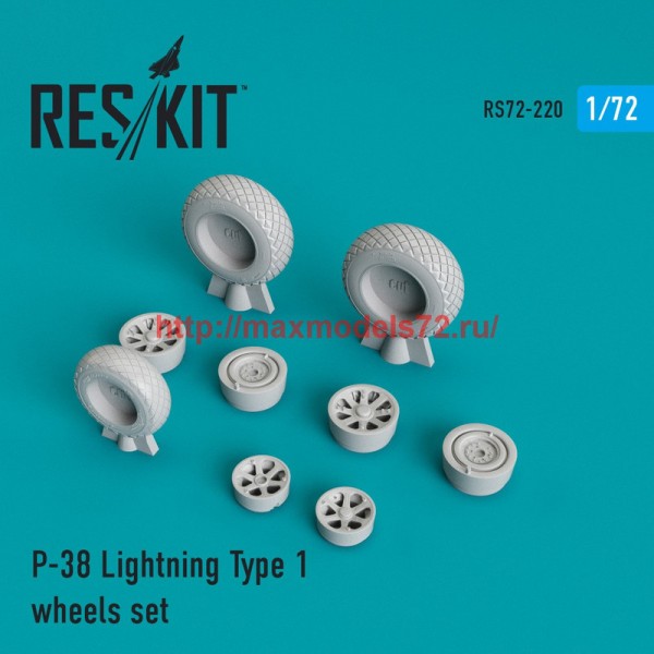 RS72-0220   P-38 Lightning Type 1 wheels set (thumb44368)