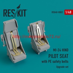 RSU48-0002   MI-24 hind. Pilot seat with PE safety belts (thumb44416)