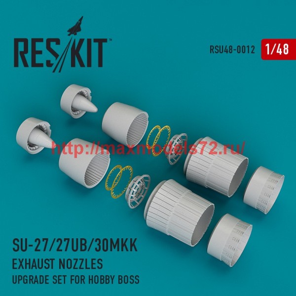 RSU48-0012   Su-27/27UB/30MKK exhaust nozzles for Hobby Boss (thumb44435)