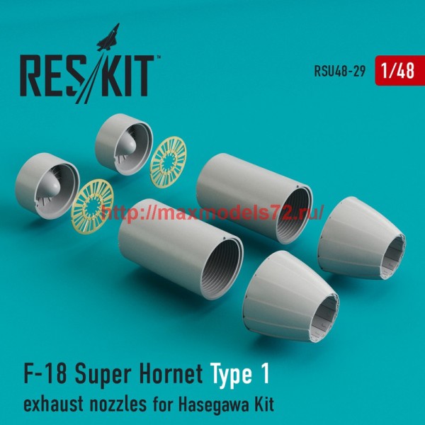 RSU48-0029   F-18 Super Hornet Type 1 exhaust nozzles for Hasegawa Kit (thumb44469)