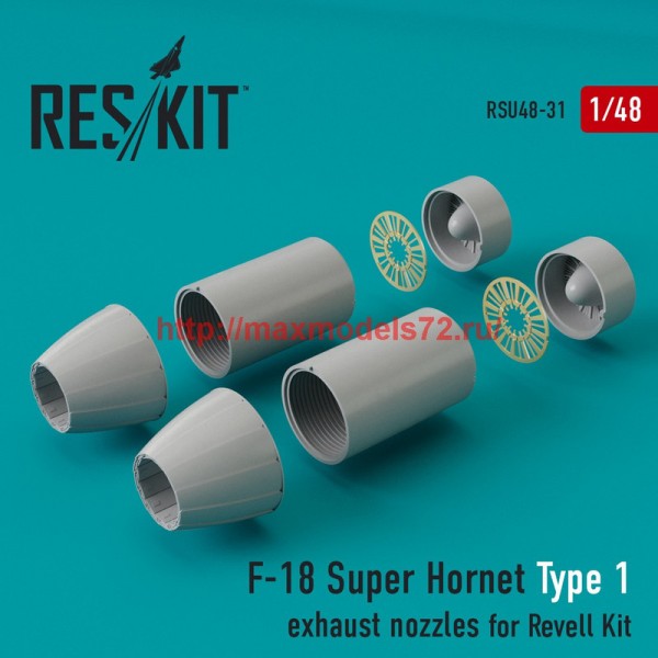 RSU48-0031   F-18 Super Hornet Type 1  exhaust nozzles for Revell Kit (thumb44473)