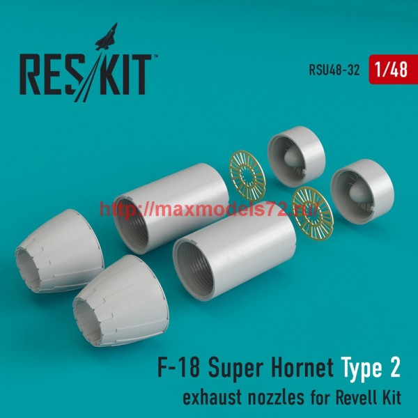RSU48-0032   F-18 Super Hornet Type 2  exhaust nozzles for Revell Kit (thumb44475)