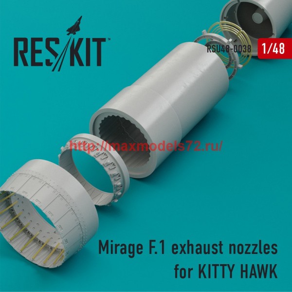 RSU48-0038   Mirage F.1 exhaust nozzles for KITTY HAWK KIT (thumb44487)