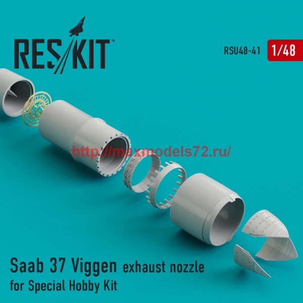 RSU48-0041   Saab 37 Viggen exhaust nozzle for Special Hobby Kit (thumb44493)