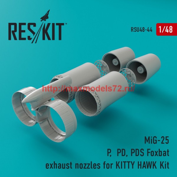 RSU48-0044   MiG-25 P,  PD, PDS Foxbat exhaust nozzles for KITTY HAWK Kit (thumb44499)