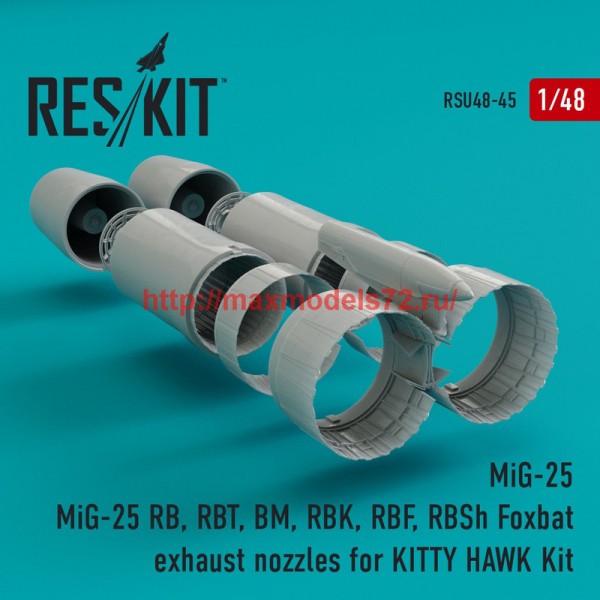 RSU48-0045   MiG-25 RB, RBT, BM, RBK, RBF, RBSh Foxbat exhaust nozzles for KITTY HAWK Kit (thumb44501)