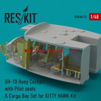 RSU48-0051   UH-1D Huey Cockpit with Pilot seats & Cargo Bay Set for KITTY HAWK Kit (attach1 44511)