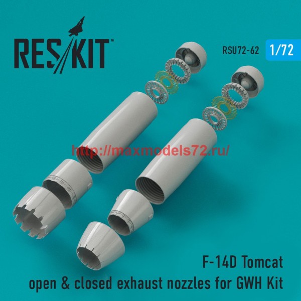 RSU72-0076   F-14D Tomcat open & closed exhaust nozzles for GWH Kit (thumb43933)