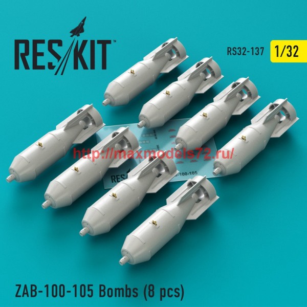 RS32-0137   ZAB-100-105 Bombs (8 pcs)( Su-25, MiG-21, MiG-27) (thumb45137)