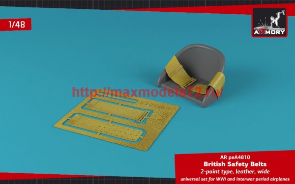 AR peA4810   1/48 British WWI 2-point leather wide seatbelt (thumb47763)