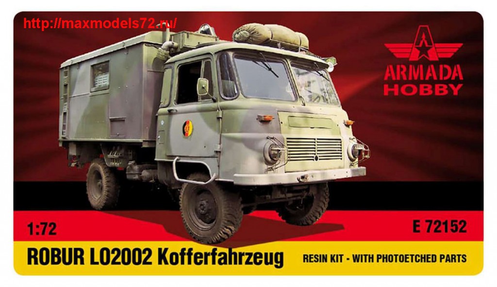 AME72152   ROBUR LO 2002 KOFFERFAHRZEUG Resin kit w. PE set (thumb48470)