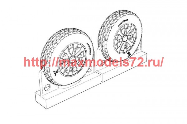 BRL72218   F4U Corsair Block Thread Wheels set (thumb49308)