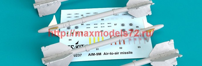 RS72-0237 AIM-9M "Sidewinder" missile (4 PCS) F4, F-5, F-15, F-16, F-18, F-22, F-111, Harrier, Tornado, Eurofighter, Hawk, Gripen (thumb48637)