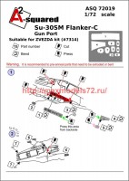 A-squared72019   Su-30SM gun port (photoetched detailing set) for Zvezda kit (attach3 49836)