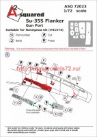 A-squared72023   Su-35 gun port (photoetched detailing set) for Hasegawa kit (attach3 49878)