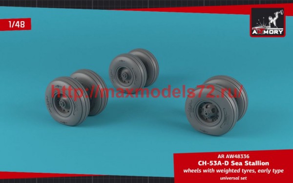 AR AW48336   1/48 CH-53 Sea Stallion wheels w/ weighted tires, early (thumb50736)