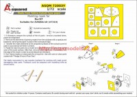 A-squaredM72003Y   Su-57 die-cut painting mask for canopy frame and wheel hub (Zvezda) (thumb57613)