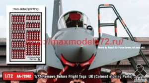 TetraAA-72002 1/72 Remove Before Flight Tags UK (Colored etching Parts) (thumb50709)