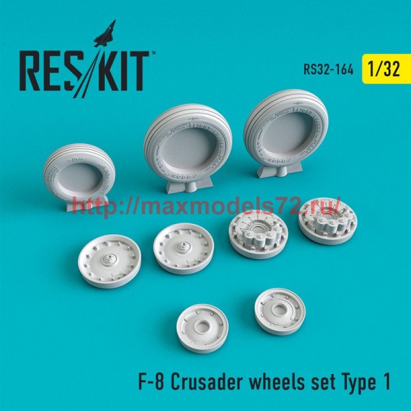 RS32-0164   F-8 Crusader wheels set Type 1 (thumb51867)
