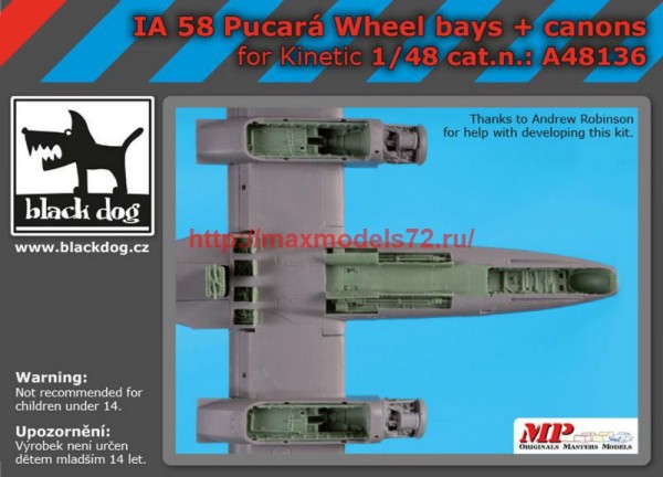 BDA48136   1/48 IA 58 Pucar? wheel bays +canon (thumb58390)