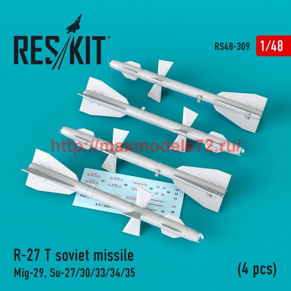 RS48-0309   R-27 T soviet missile (4 pcs) (Mig-29, Su-27/30/33/34/35) (thumb52318)