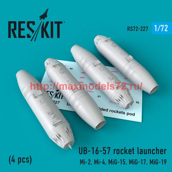 RS72-0227   UB-16-57 rocket launcher (4 pcs) Mi-2, Mi-4, MiG-15, MiG-17, MiG-19 (thumb52344)