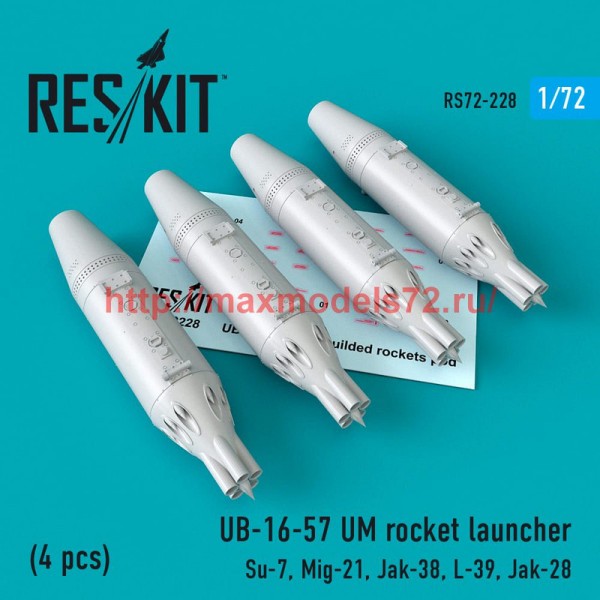 RS72-0228   UB-16-57 UM rocket launcher (4 pcs) Su-7, Mig-21, Jak-38, L-39, Jak-28 (thumb52346)