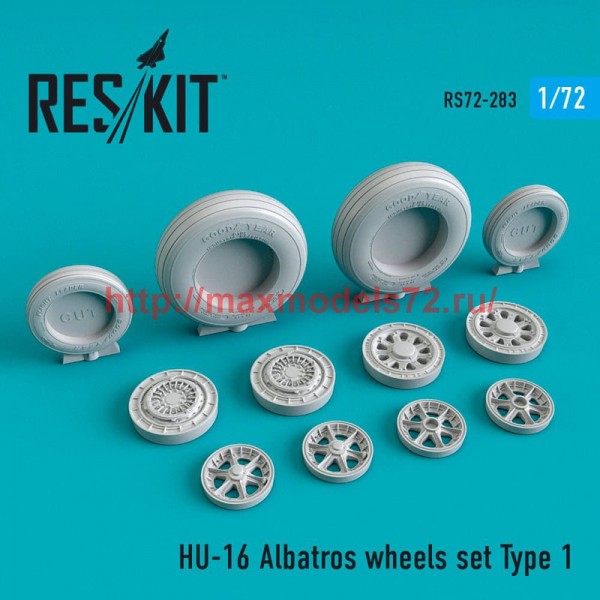 RS72-0283   HU-16 Albatros wheels set Type 1 (thumb52362)