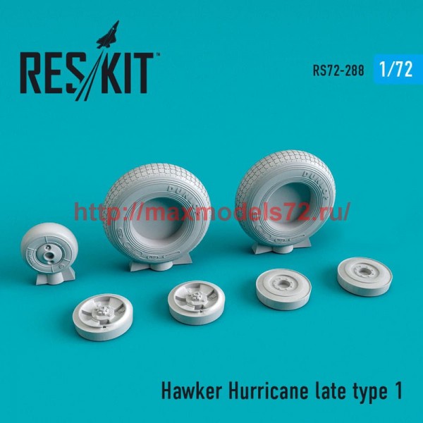 RS72-0288   Hawker Hurricane wheels set late type 1 (thumb52372)
