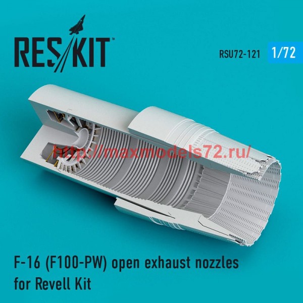 RSU72-0121   F-16 (F100-PW) open exhaust nozzles for Revell Kit (thumb52437)