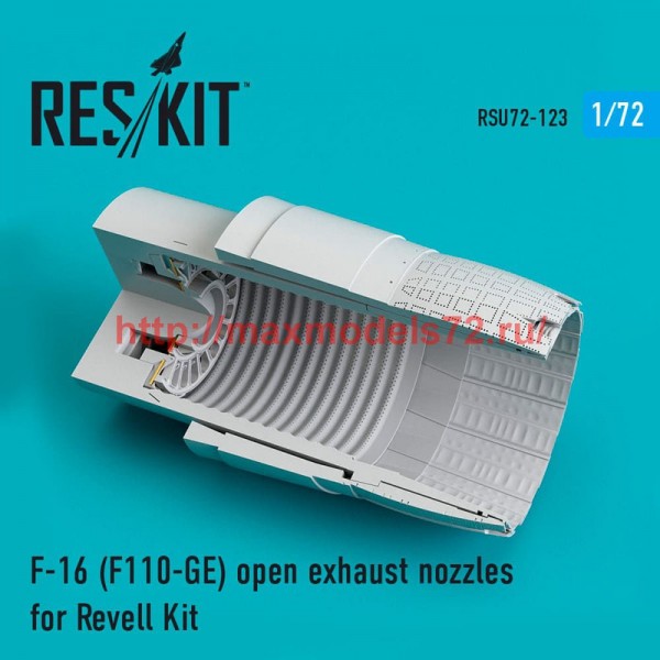 RSU72-0123   F-16 (F110-GE) open exhaust nozzles for Revell Kit (thumb52441)