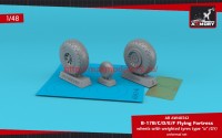 AR AW48342   1/48 B-17B/C/D/E/F Flying Fortress wheels w/ weighted tyres type "a" (GY) & PE hubcaps (thumb55694)