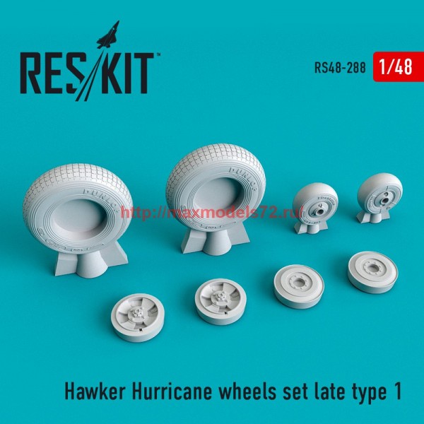 RS48-0288   Hawker Hurricane wheels set late type 1 (thumb55775)