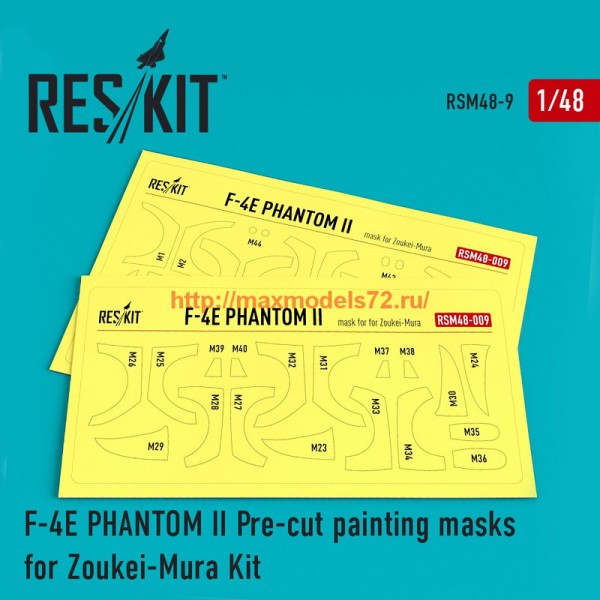 RSM48-0009 F-4 (E) Phantom II Pre-cut painting masks for Zoukei-Mura kit (thumb55859)