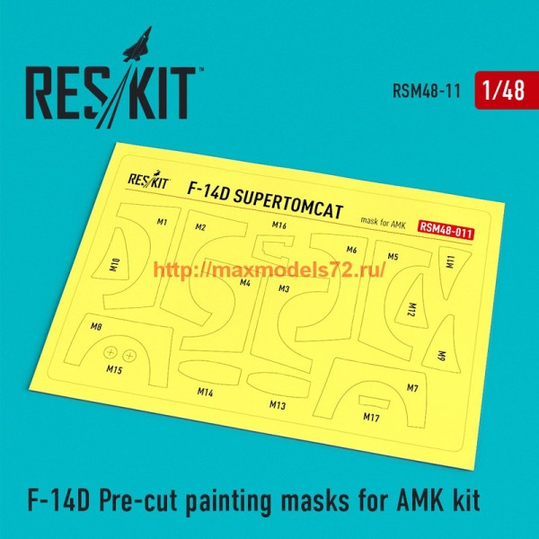 RSM48-0011 F-14D Pre-cut painting masks for AMK Kit (thumb55863)